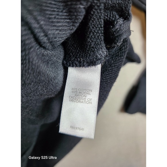 J Jill Full Zip Hoodie Medium Black‎ Embroidered Boho Southwest Aztec Artsy - Picture 7 of 9